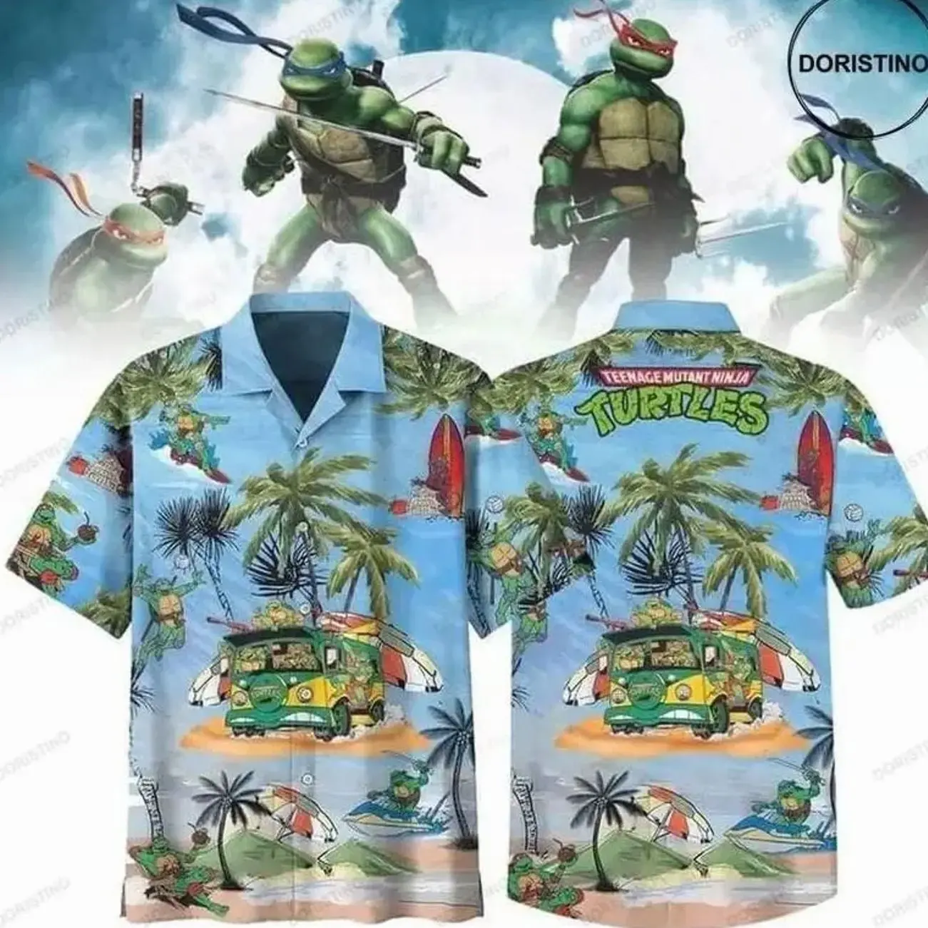 Turtles Teenage Mutant Ninja Print Awesome Hawaiian Shirt Gift For Family, Friends, Fans