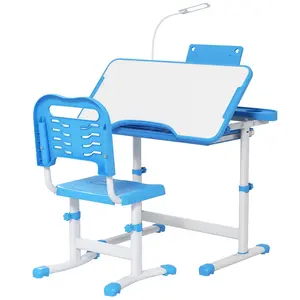 Study Table and Chair Set - MDF Tabletop, Steel Legs for Stability, 100kg Weight Capacity Chair with Non-Slip Floor-Protecting Pads, Secure Study Space Furniture