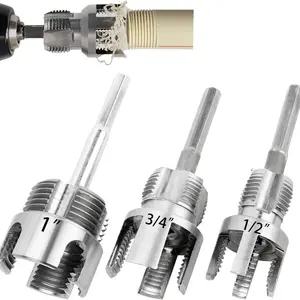 3pcs 1/2'' 3/4'' 1'' Ppr PVC Pipe Thread Cutting Tool Set, Pipe Threading Tool, Internal & External Pipe Thread Tools, Upgrade Plumbing Repair DIY