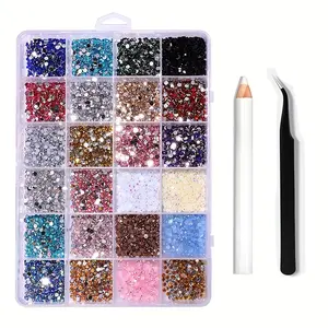 Vibrant Rhinestone Set for DIY Nail Art, Clothing, Shoes, Bags, Makeup Decorations, Multi-Sizes, Colorful Crystal Gems Craft Supplies, Glitter Rhinestones
