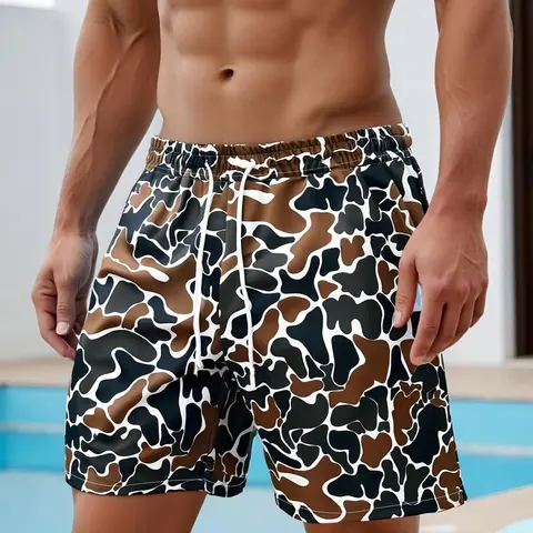 Summer Clearance Shorts: Men's breathable printed shorts, retro outdoor/workwear cool/fashionable casual, a summer essential, breathable and cool fabric, soft and comfortable to wear, Elastic Drawstring Shorts