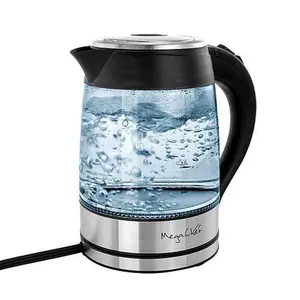 MegaChef 1.8 Liter Glass and Stainless Steel Electric Tea Kettle