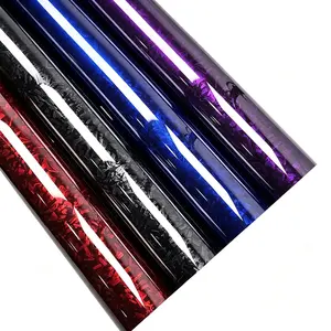 Premium PET Glossy Multiple Colors Carbon Fiber Vinyl Wrap Film Self Adhesive Car Motorcycle DIY Sticker Decal With Air Release