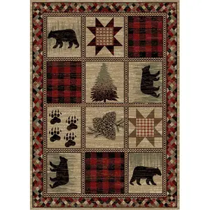 Mayberry Rug  5 ft. 3 in. x 7 ft. 3 in. Hearthside Hollow Point Area Rug, Red