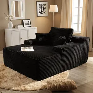 67 Inch Oversized Corduroy Modular Upholstered Sofa Bed Chair - Foam Sleeper Couch with Chaise Lounge, Boneless Modern Sectional Sleeper Sofa Suitable for Living Room, No Assembly Required, Deep Seat Reading Chair for Small Spaces (No Wood Frame)