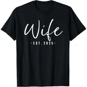 [100% Cotton] Wife Est 2026 Just Married Honeymoon Wedding Couples T-Shirt graphic tees clothes