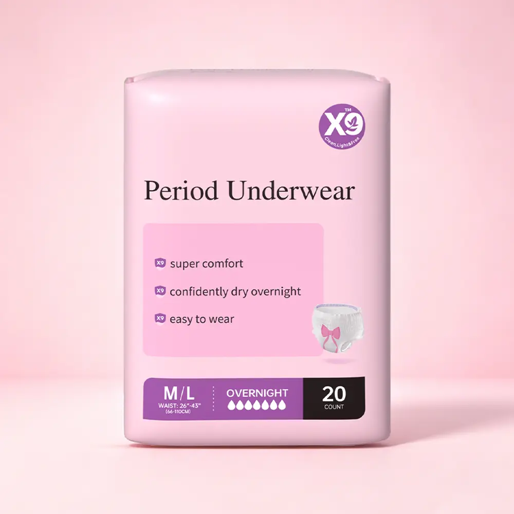 X9 Women's Disposable Period Underwear with Organic Cotton Cover, Leakproof Panties for Postpartum Use, Maximum Coverage, Unscented, Size M-L, 20 Count, Leakproof Knicker, Soft Knicker, Underwear For Women, Everyday Underwear