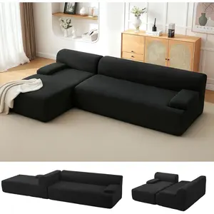 Sectional Couches for Living Room, Modular Sectional Sofa with L-Shape Chaise, Cloud Couch, Comfy Corduroy Couch with Deep Seat, No Assembly Required