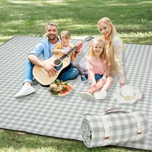 Picnic Blankets Outdoor Extra Lare - 80"x80" Portable  Picnic Blanket, Machine Washable 3-Layer Foldable Park Mat with Sandproof Backin for rass, Hikin, Travel, Concerts, Indoor (reen)