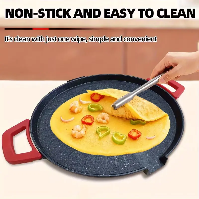 Portable Smokeless Non-stick Temperature-adjustable Electric Korean BBQ Grill Pan & Griddle - Outdoor-use Cookware, Ideal for Meat, Pancakes, Vegetables at Home, Essential Autumn Winter Kitchen Appliance, Grill For Outdoor