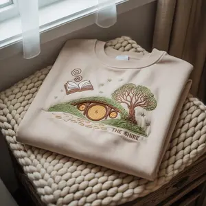 Embroidered The Lord Of The Rings Sweatshirt, The Shire Sweatshirt, Tolkien Aragorn Sweatshirt, Fantasy Book Lover Gift, Bookworm Shirt