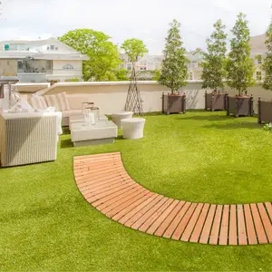 Cedar Wood Roll-Out Outdoor Garden Pathway - Curved/Straight, Multi-Size for Backyard Walkways and Lawn Access