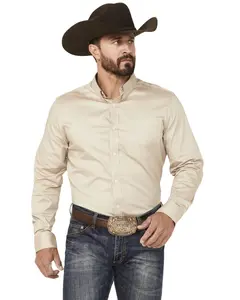 Cody James Men's Men'S Basic Twill Long Sleeve Button-Down Performance - Cjfa23w17-B Tan