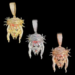 Popular Punk Hip-Hop Smooth Surface Horned Old Man Pendant Men'S Necklace, European And American Hip-Hop Style