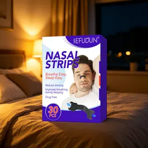 Sefudun Smooth Breathing Nasal Strips, 30 Pcs Per Box, Non-Loose, Easier Breathing, Reduces Snoring, Comfortable Nasal Strips