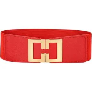 Wide Elastic s for Women Dresses Fashion Stretchy   with  Buckle