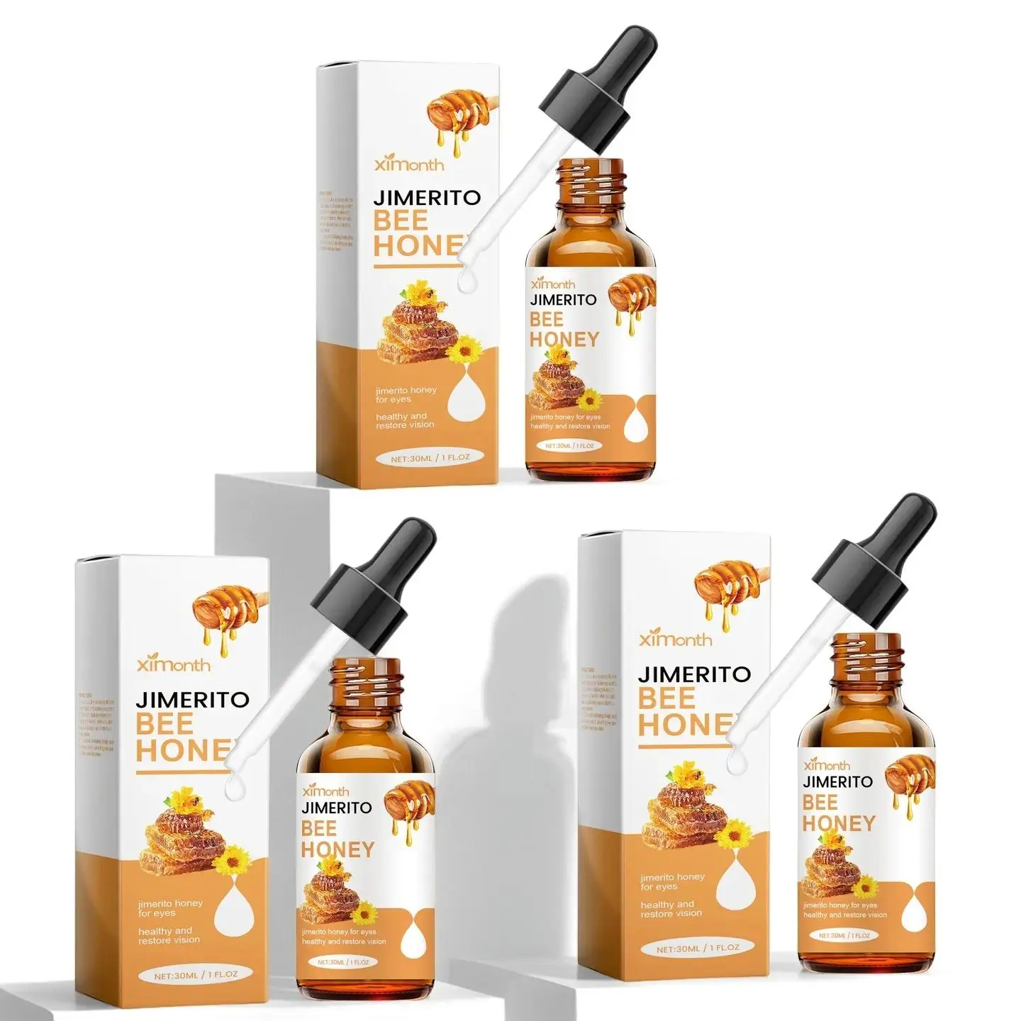 Honey Eye Drops Serum - Soothing and Hydrating Formula for Dry, Dull, Tired Eyes - Daily Moisture Comfort for Sensitive Skin, 30ML