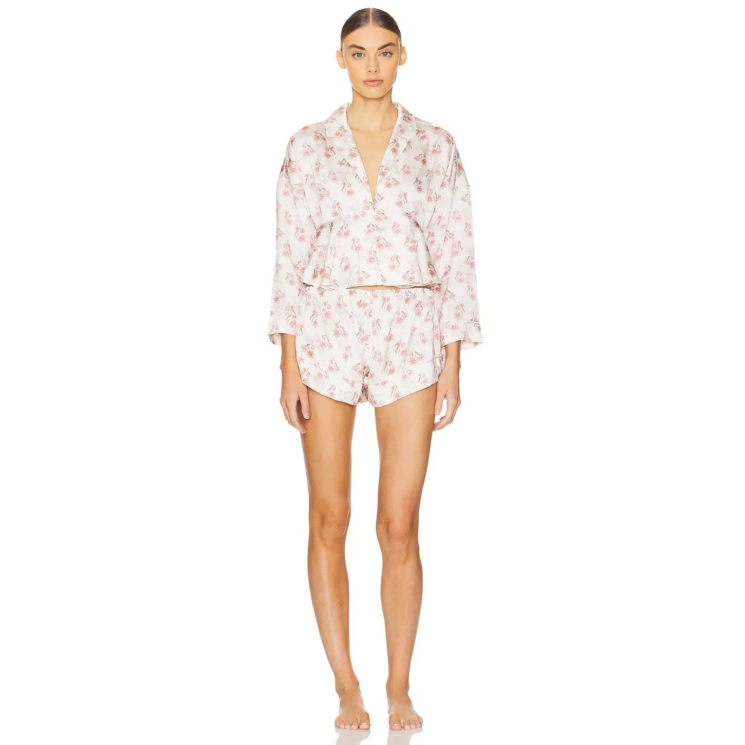 Free People x Intimately FP Beauty Sleep PJ Set in Ivory Combo