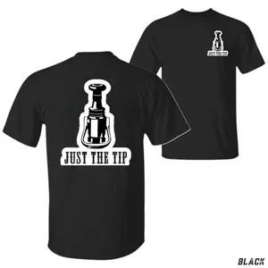 Just The Tip T-Shirt, Exhaust Tip Illustration wiphith Bold Text Design, Mechanic Humor Grac Shirt, & Car Guys, Funny Gift for Grease Monkeys or Exhaust Techs, Casual Car Culture Shirt for Men