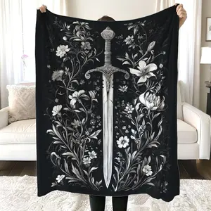 Fantasy Bookish Blanket, Fantasy Book Lover Blanket, You Do Not Yield Bookish Gift, Boho Wildflowers Cottagecore Blanket, Fantasy Blanket,Mother's Day Gift, Book Lovers' Gift