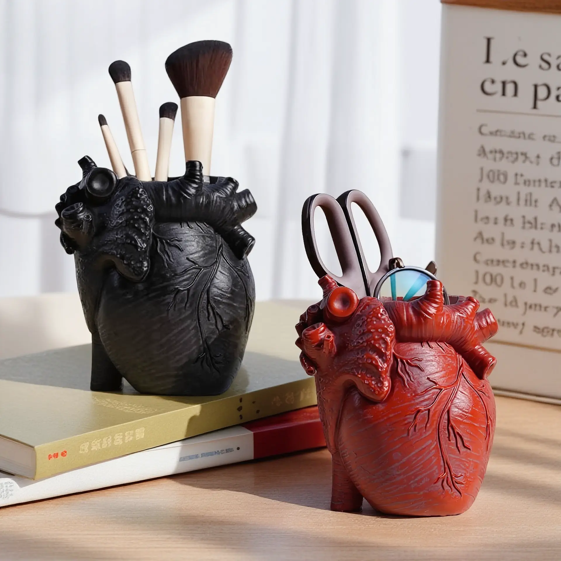 Gothic Anatomical Heart Pen / Pencil / Makeup Brush Holder