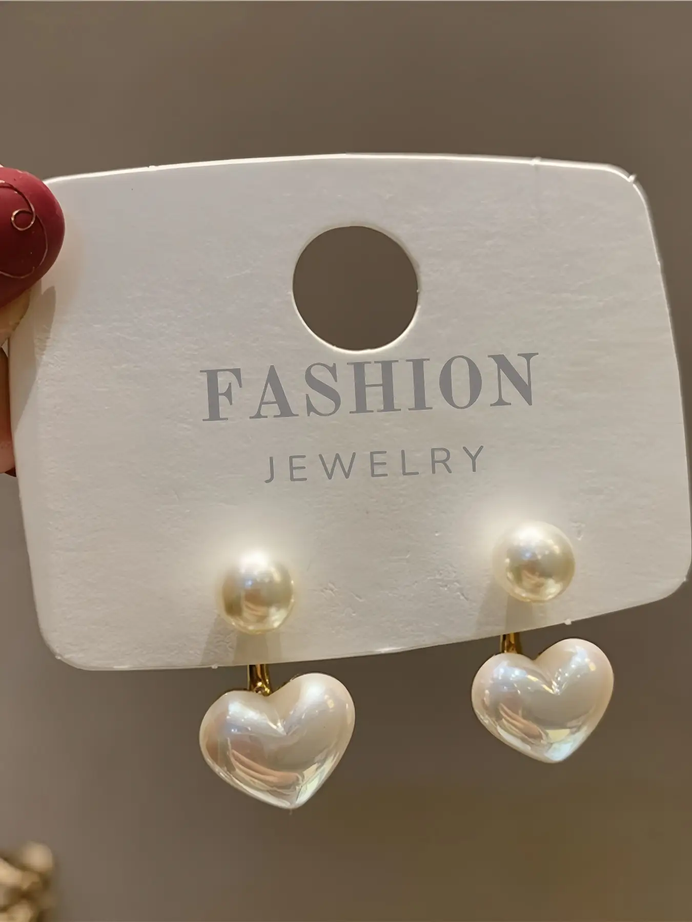 Faux Pearl Heart Design Dangle Earrings, Elegant Jewelry for Women, Trendy Jewelry Gift for Party and Daily Life, Minimalist Aesthetic Jewelry Gift