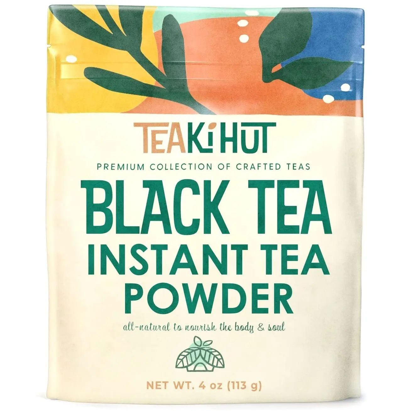 TEAki Hut Instant Black Tea Powder, 4 oz, Black Tea Powdered BlackTea for Hot and Cold Beverages, Refreshing Instant Tea Powder, Unsweetened Tea, 113 Servings