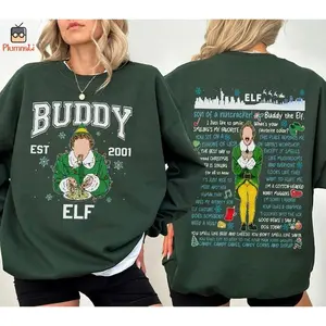 Buddy The Elf Christmas Sweatshirt, Santa OMG I Know Him Shirt, Buddy Elf Est 2003 Shirt, Christmas Movie Shirt, Family Christmas Sweatshirt