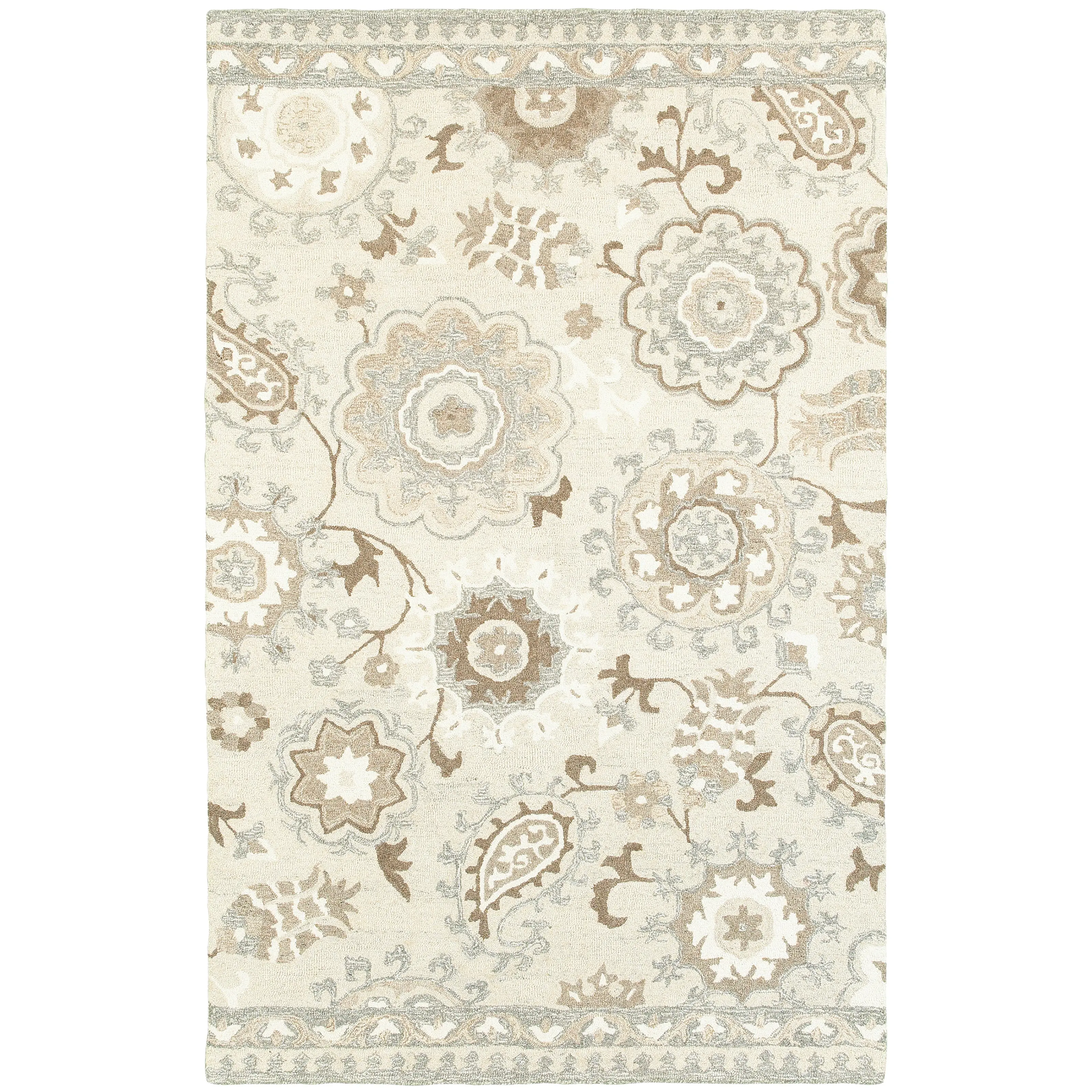 Oriental Weavers Craft 93005 Ivory Grey Scandinavian Hand-tufted Rugs