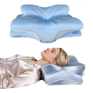 Silk Contour Pillow, Double-Sided Memory Foam Pillow, Soft and Enlarged Pillow Surface, Fills Neck Space, Suitable for Side Sleepers, Removable and Breathable Pillowcase, Relaxes the Neck for Back Sleepers, Provides Hand Rest Area for Stomach Sleepers