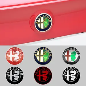 1/2pcs For Alfa Romeo 147 156 159 74mm Car Front Hood Emblem Bonnet Grille Sticker Rear Trunk Badge Decals Auto Styling Accessories Decal For Cars