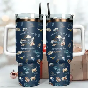 H Potter 40oz Tumbler Stainless Steel, Double Wall Insulated, With Handle – Magic Wizard Series Design, Perfect Gift for Fans, Stainless Steel Tumbler