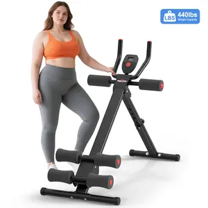RELIFE SPORTS Foldable Adjustable Ab Trainer with LCD Display Beginner-Friendly Full Body Core Abs Arm Leg Glute Workout Equipment for Women Home Gym Essential
