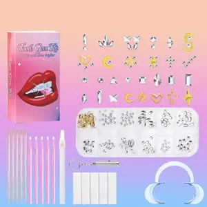Fashion DIY Tooth Decor Kit, Shiny Crystal Teeth Accessories, Beginner Friendly Starter Set, Must-Have Smile Sparkle, Aesthetic