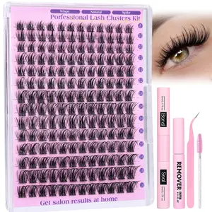 Natural Flowing Lash Clusters, 160pcs/set Anime Style Lash Extensions, C-Curl 5–18 mm DIY Eyelash Extension Set, Wispy Lashes Kit, Individual Eyelashes Kit