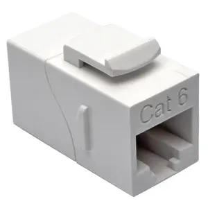 Tripp Lite N235-001-WH CAT6 Straight Through Coupler in-Line Snap-in Rj45 Female-Female, White