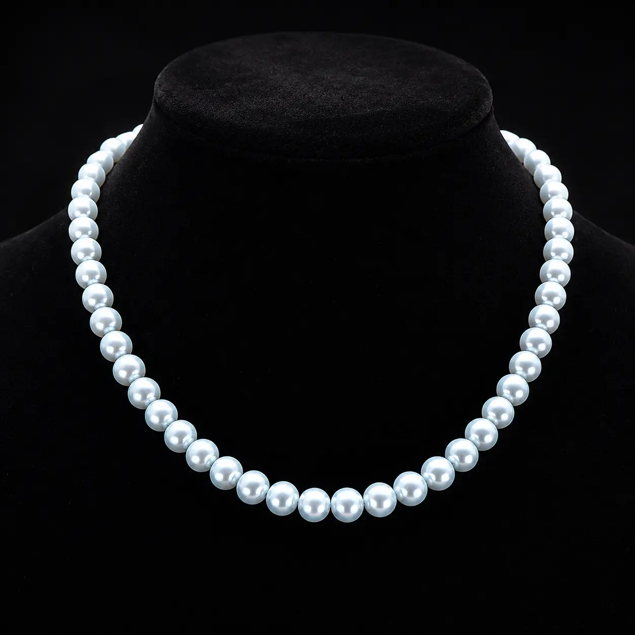 Vintage Freshwater Pearl Necklace for Women, 8mm Light Blue Pearl Strand, 20.08 in Minimalist Chain for Casual or Business Events, Pearl Chain Necklace, Accessory Necklace