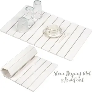 Super Absorbent Dish Drying Mat, 24"x16" Heat Resistant Design, Eco-Friendly Material, Kitchenware, Perfect for Kitchen Countertops & Utensils, Kitchen Coasters