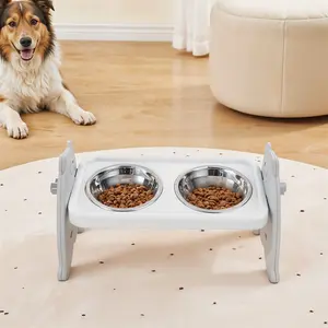 Adjustable Height Pet Feeding Stand, Dual Bowl Pet Food Holder, Dog and Cat Feeder for Arthritis and Neck Pain Relief