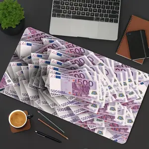 Money Cash Purple Mouse Pad Modern Art Gaming Mouse Pad Large Extended Mousepad XXL Rubber Stitched Edges Keyboard Pad Desk Accessories Office Decor