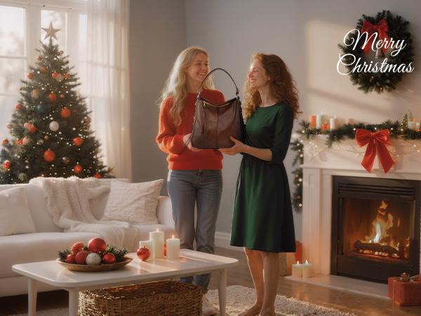 【Valentine's Day Gift】Realer Hobo Crossbody Bags for Women,Large Capacity PU Leather Purse,High Quality Bucket handbag with 2 side zipper pockets,Retro flap messenger bag,perfect for shopping,dating and business,TikTokShopJumpstartSale