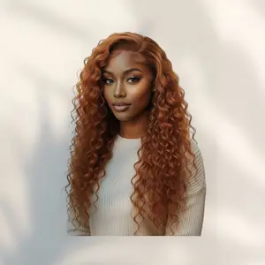 Crowned by Sacred 350 Copper Curly Kinky Full Lace Wig 100% Human Hair 210% Density 22" Length HD Lace Frontal Natural Scalp Look
