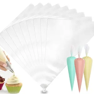 100/300pcs Transparent Piping Bags 23.5x17cm - Thickened Anti-Burst Cream Squeeze Bags, Reusable Baking Tools Bakeware Baking Supplies for Cake Decorating, Dessert Icing, Cookie Decoration & Kitchen Pastry Making