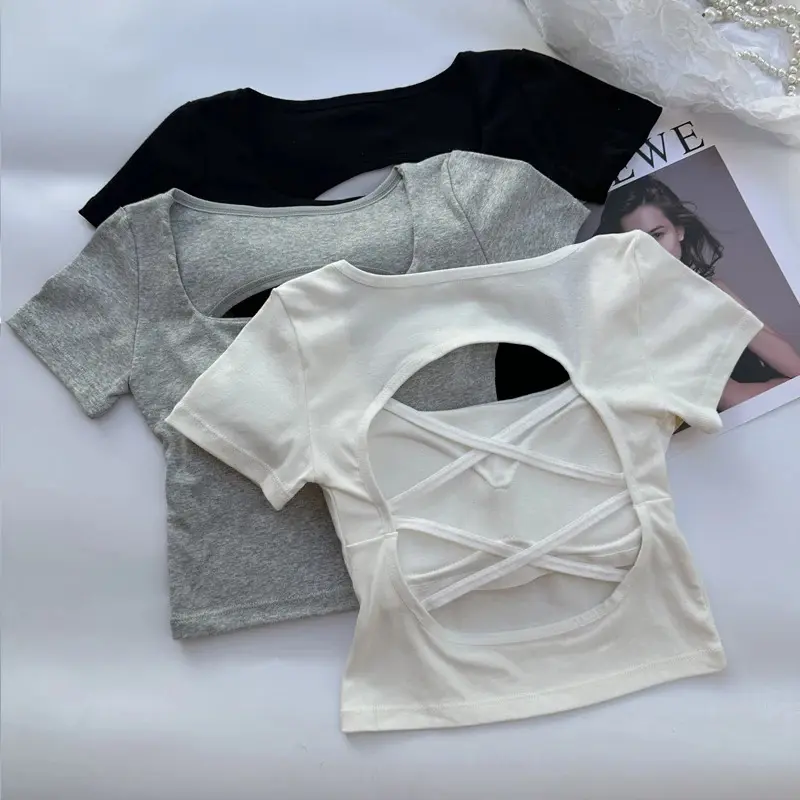 New styleT-shirt Woman clothing Square Neckline tops Short Sleeve with bras for girls sexy street wear Backless tees - TikTok Shop New styleT-shirt Woman clothing Square Neckline tops Short Sleeve with bras for girls sexy street wear Backless tees - TikTok Shop
