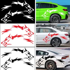 Wolf Graphics Car Body Stickers Decals 1 Set 51.1" x 19.69", Car Body Stickers Vinyl Self-Adhesive Side Strip Decal Cool Stickers for Jeep Truck SUV