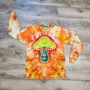 Adult Medium Long Sleeved Hand Dyed Mushroom Tee