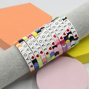 Love & Rainbows Bracelet Valentine's & Mother's Day Gift Colorful Enamel Stacking Jewelry