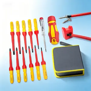 13-Piece VDE Certified Screwdriver Set - 1000V Insulated CRV Steel Electrician Tools with Magnetic Tips for Electrical Repair, Industrial & HVAC Work - Phillips/Slotted/Pozi/Torx Drivers Included