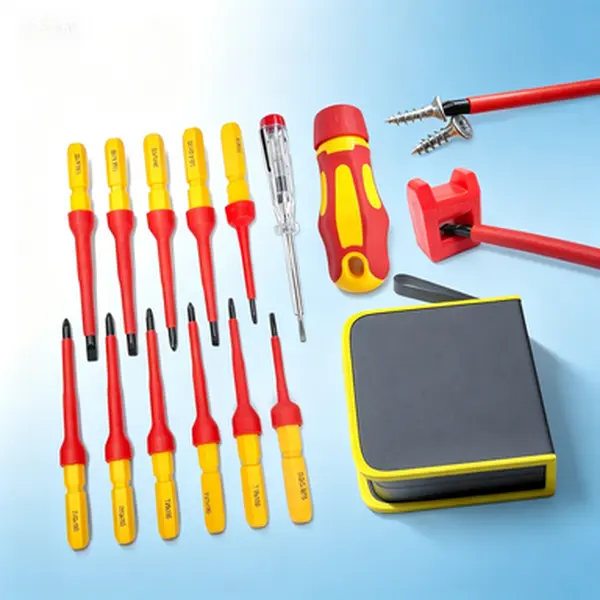 13-Piece VDE Certified Screwdriver Set - 1000V Insulated CRV Steel Electrician Tools with Magnetic Tips for Electrical Repair, Industrial & HVAC Work - Phillips/Slotted/Pozi/Torx Drivers Included