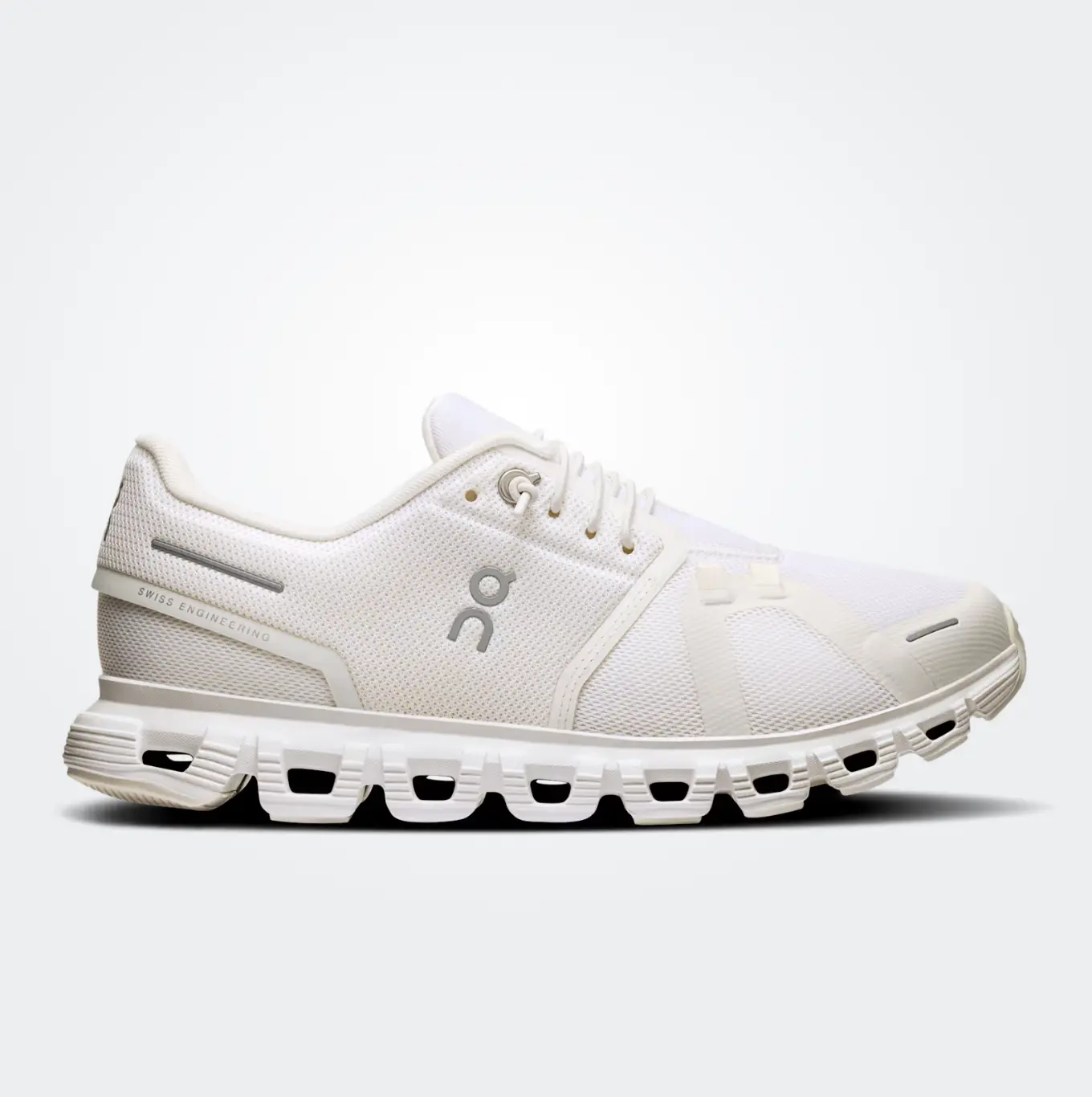 On Women's Cloud 6 Minimalist Lightweight Casual Walking Shoes - Cloudtec Cushion, Speed Lace, Breathable Lifestyle Sneakers for Travel, Golf Sports Footwear, White Solid